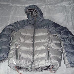 Mens Champion puffer Jacket Black Grey Black XL